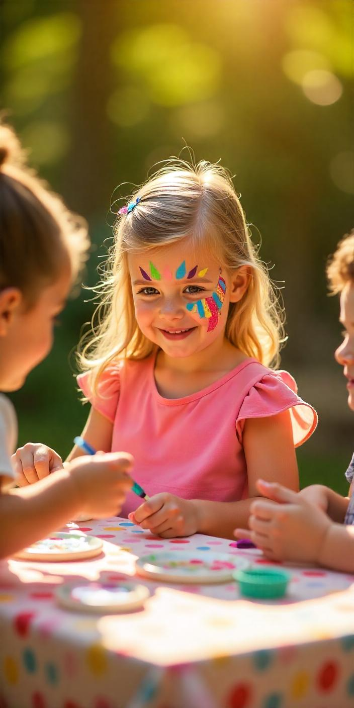 urtstag mit bunten Luftballons und fröhlichen Kindern.